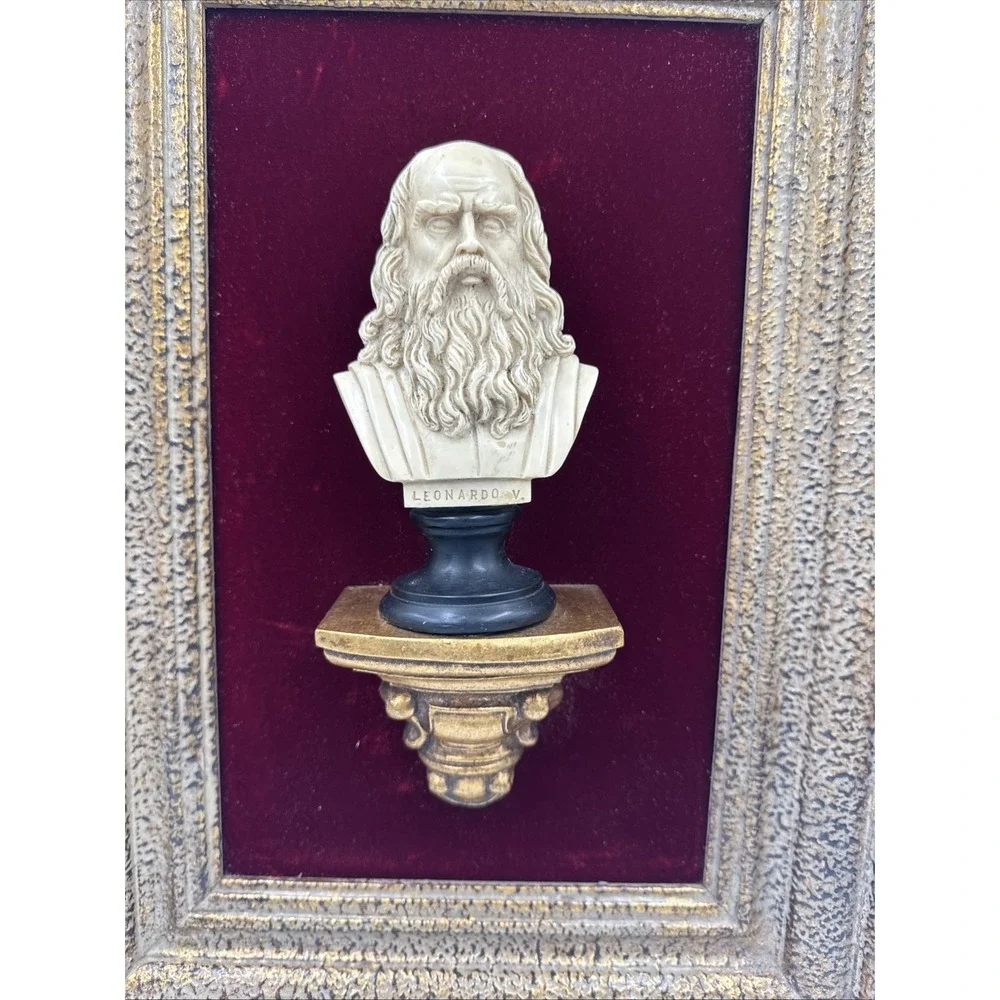 Leonardo Figurine Sculptor G. Ruggeri Made In Italy Wall Sconce Frame 19x13" - Picture 10 of 10